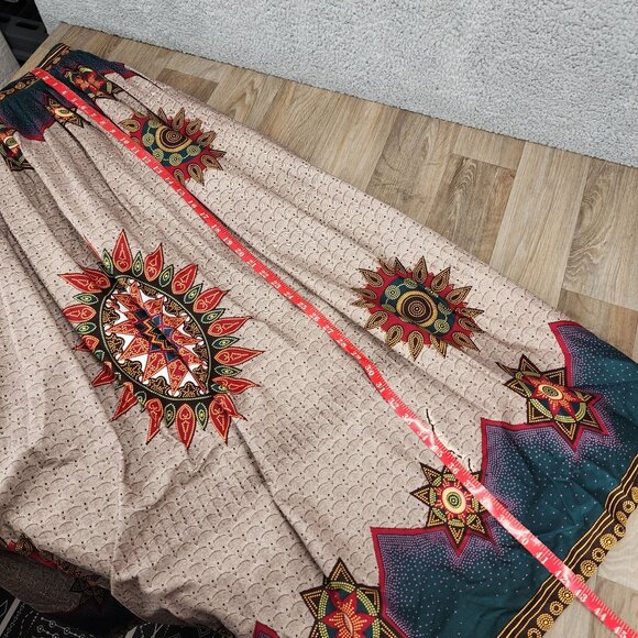 The African Shop Women's Size 18 Multicolor Ethnic Print Zip Full Maxi‎ Skirt - Picture 9 of 11